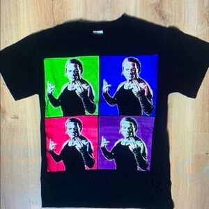 Black and Green Short Sleeve Tee with Pop Art Design